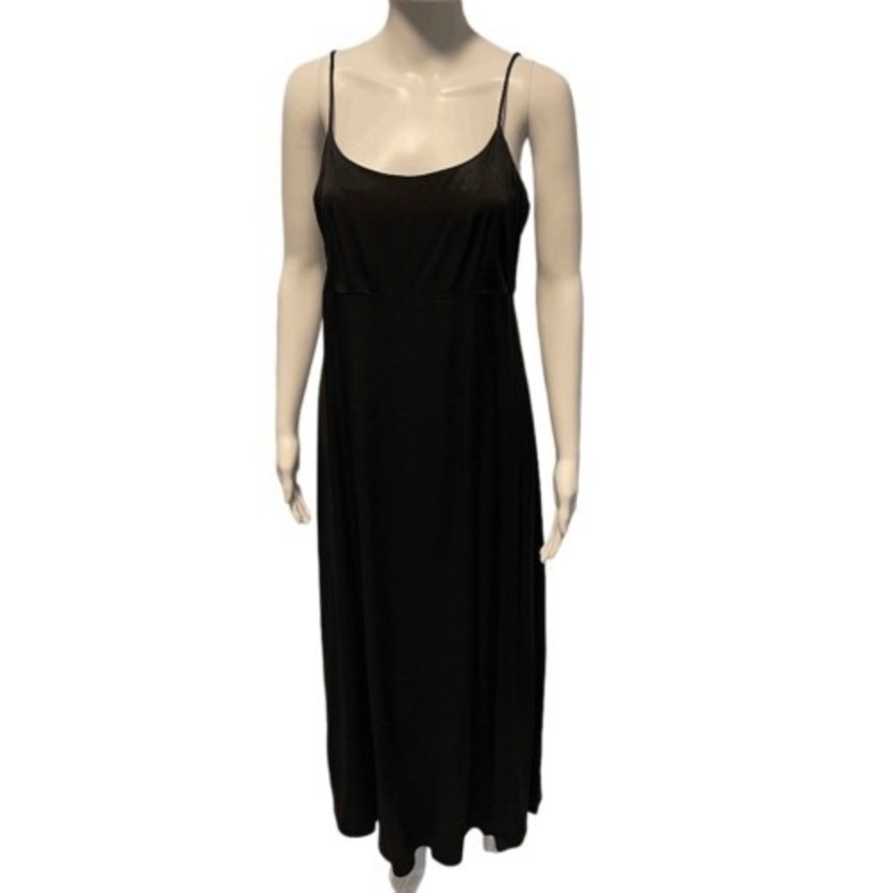 Vintage 90s Black Slip Dress S‎ Y2K Grunge